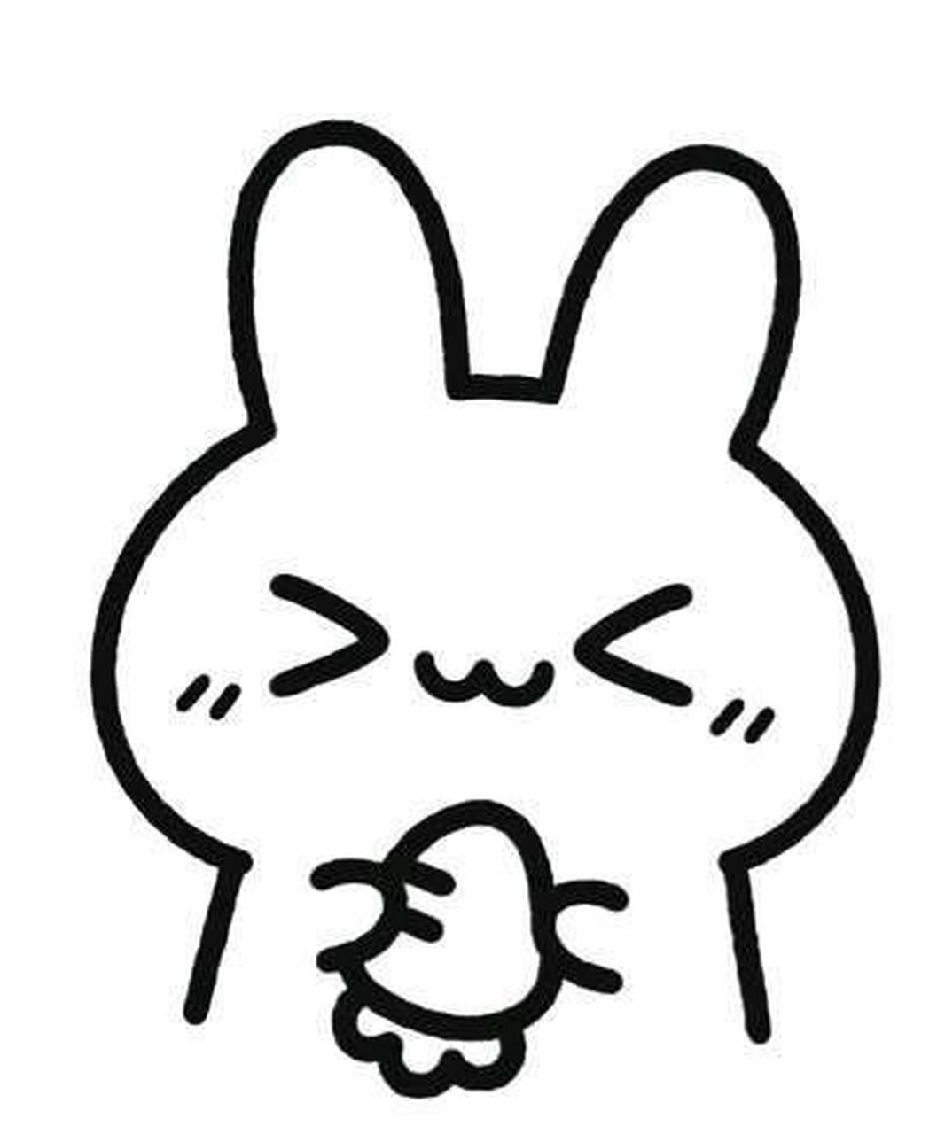 一笔画成一只小兔  妹妹上学回来非常高兴的和我说她今天学到一个画