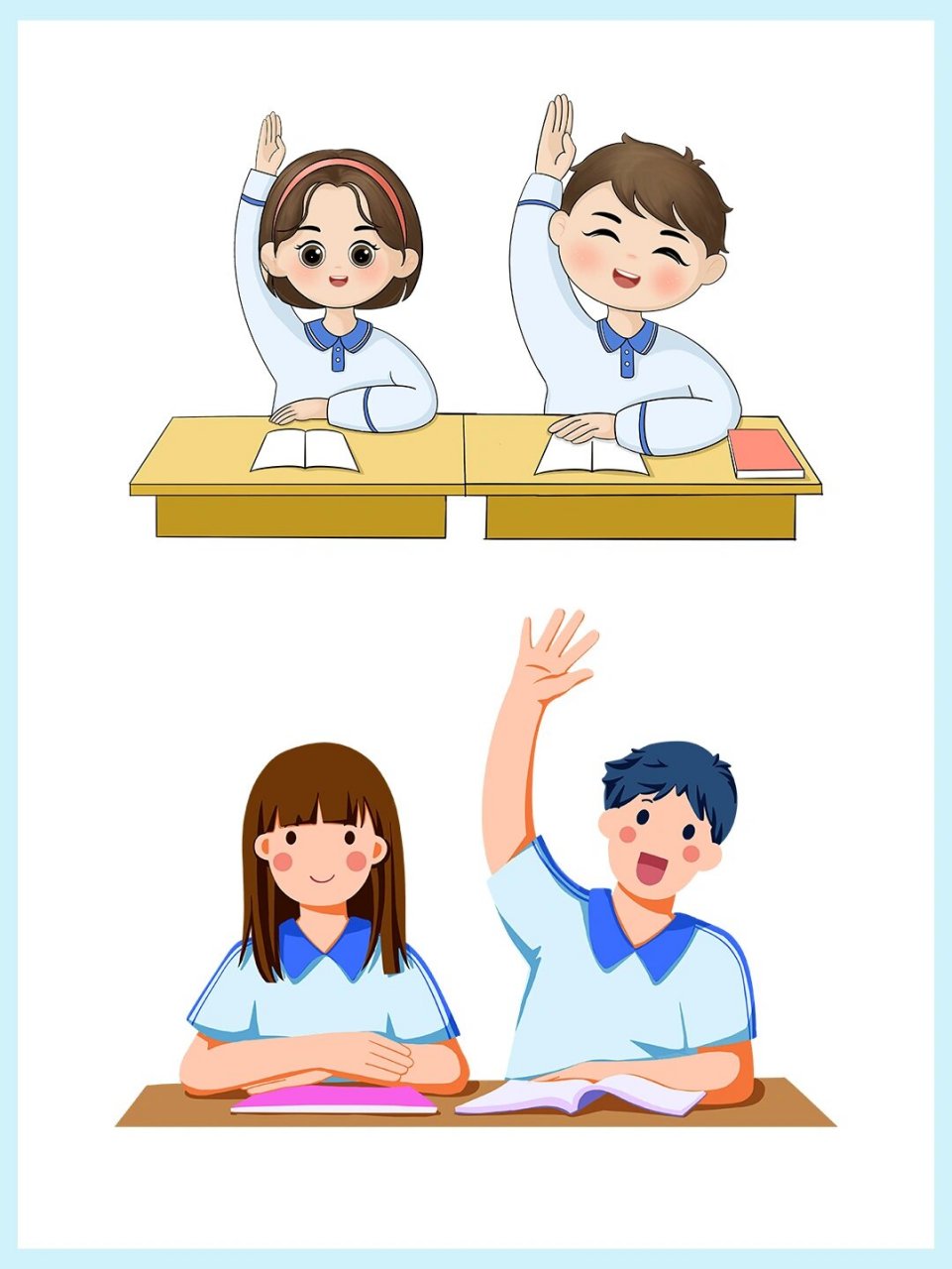 课间举手卡通人物  简直萌化了我的心啊!