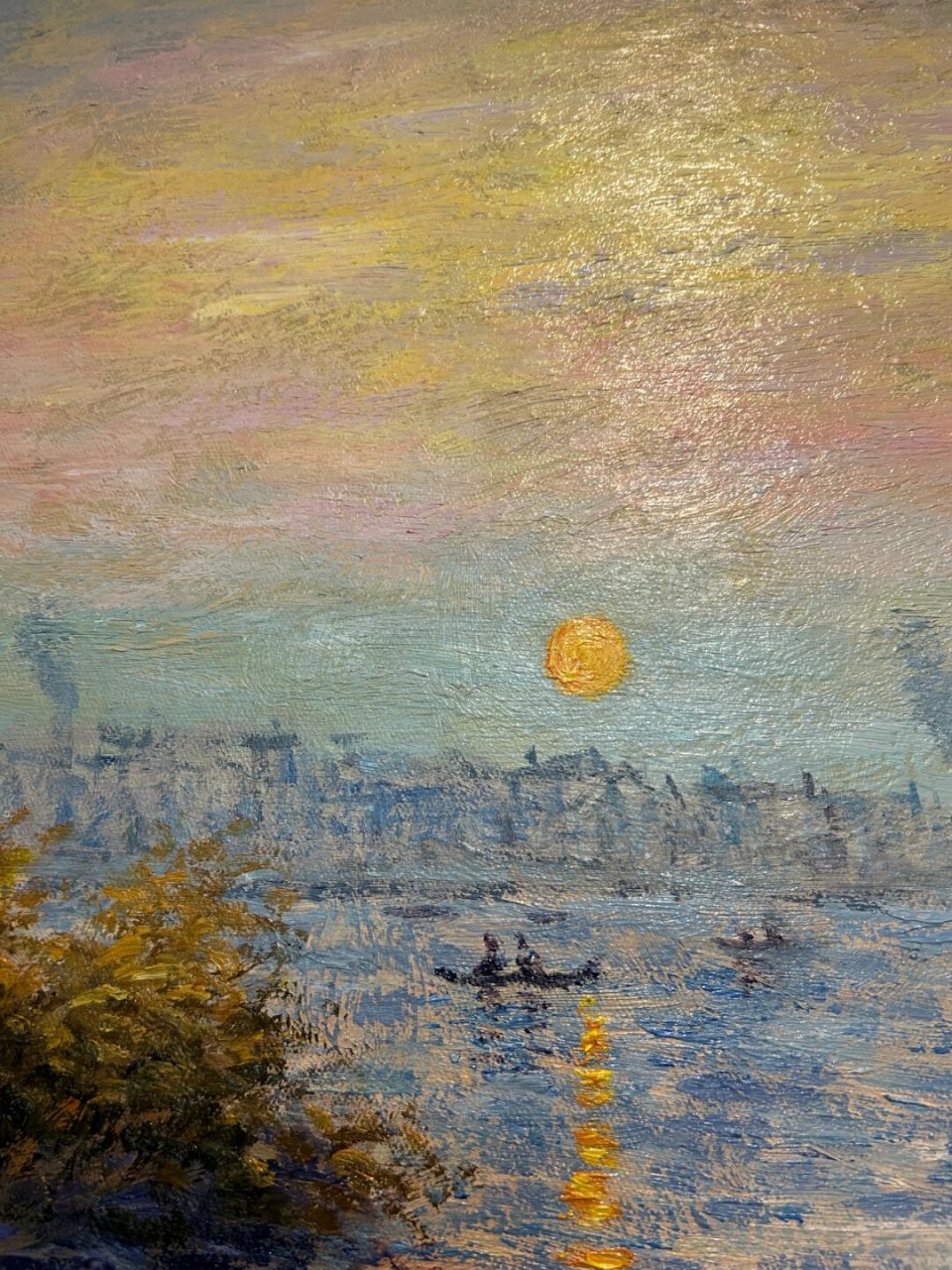 油画莫奈塞纳河上的日落  96纯手绘油画,莫奈塞纳河上的日落,一幅让