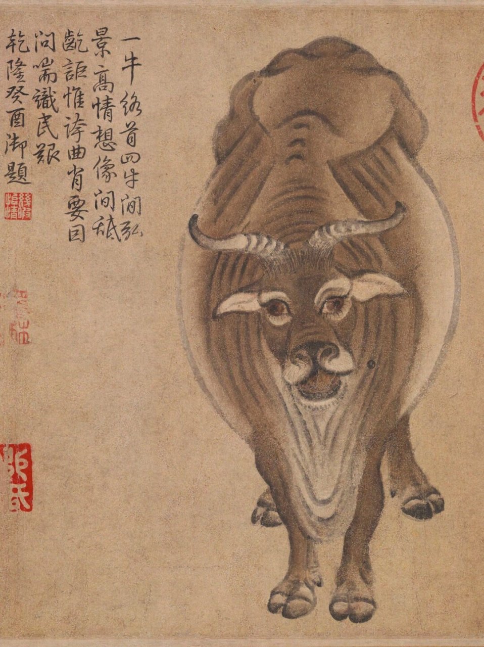 中国十大传世名画之《五牛图》局部高清