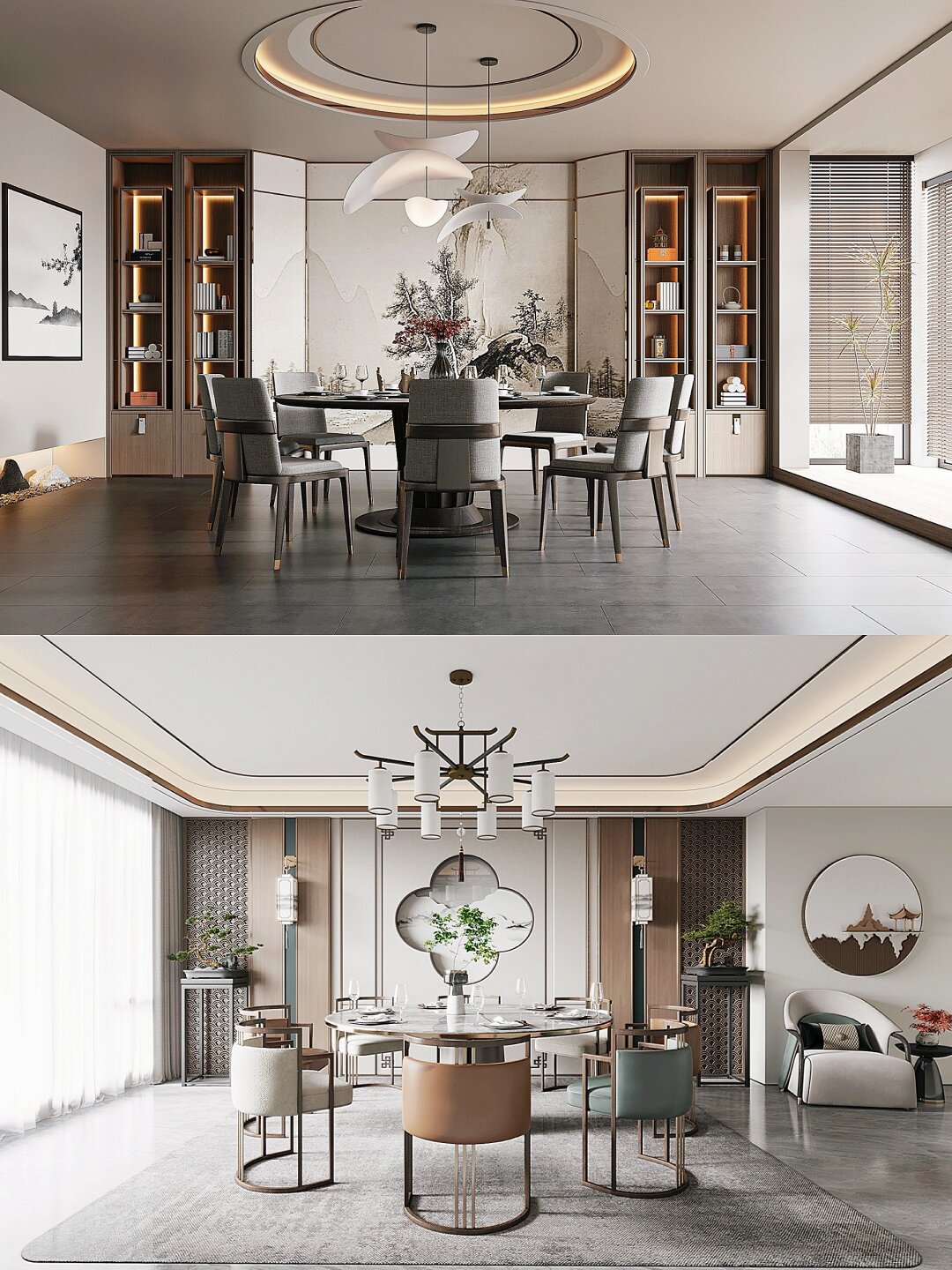 16款新中式餐厅设计  新中式风格将传统与现代完美融合,展现出独特的