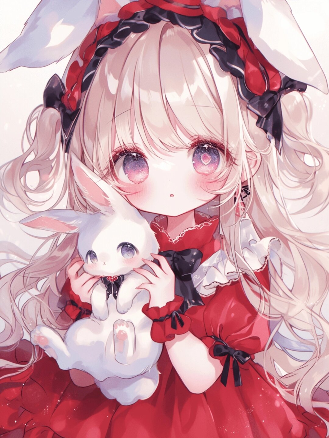 小公主红色系列可爱少女心少女图片二次元可爱梦幻红色系 动漫卡哇伊