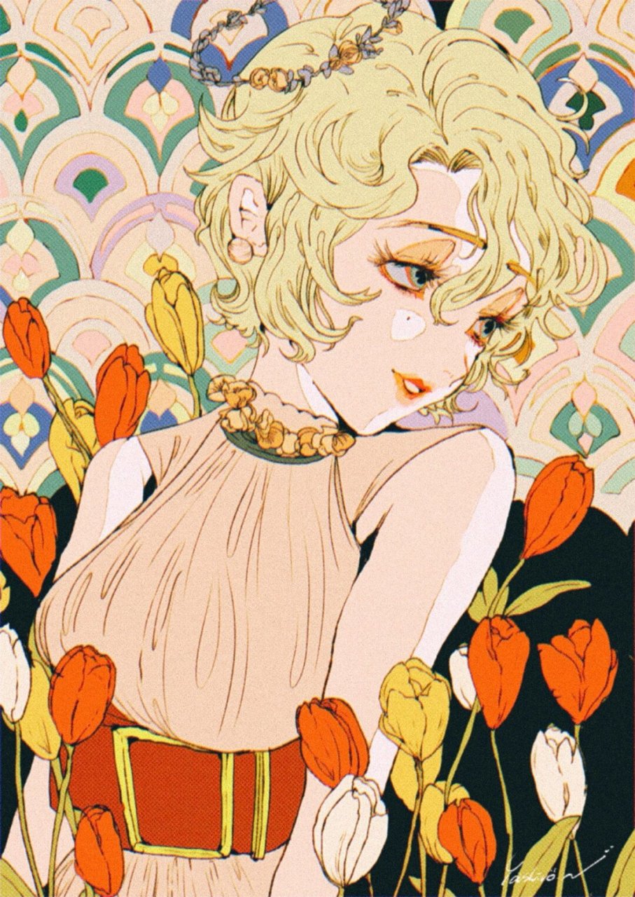 复古风少女插画又美又飒!太吼看了眼神杀!  哇塞!