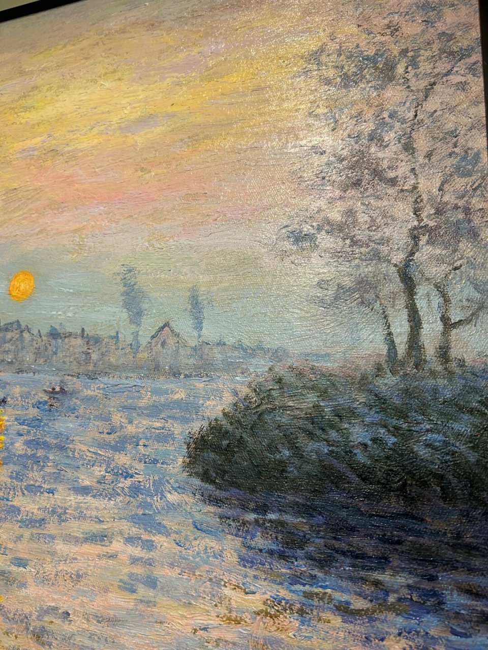 油画莫奈塞纳河上的日落  96纯手绘油画,莫奈塞纳河上的日落,一幅让