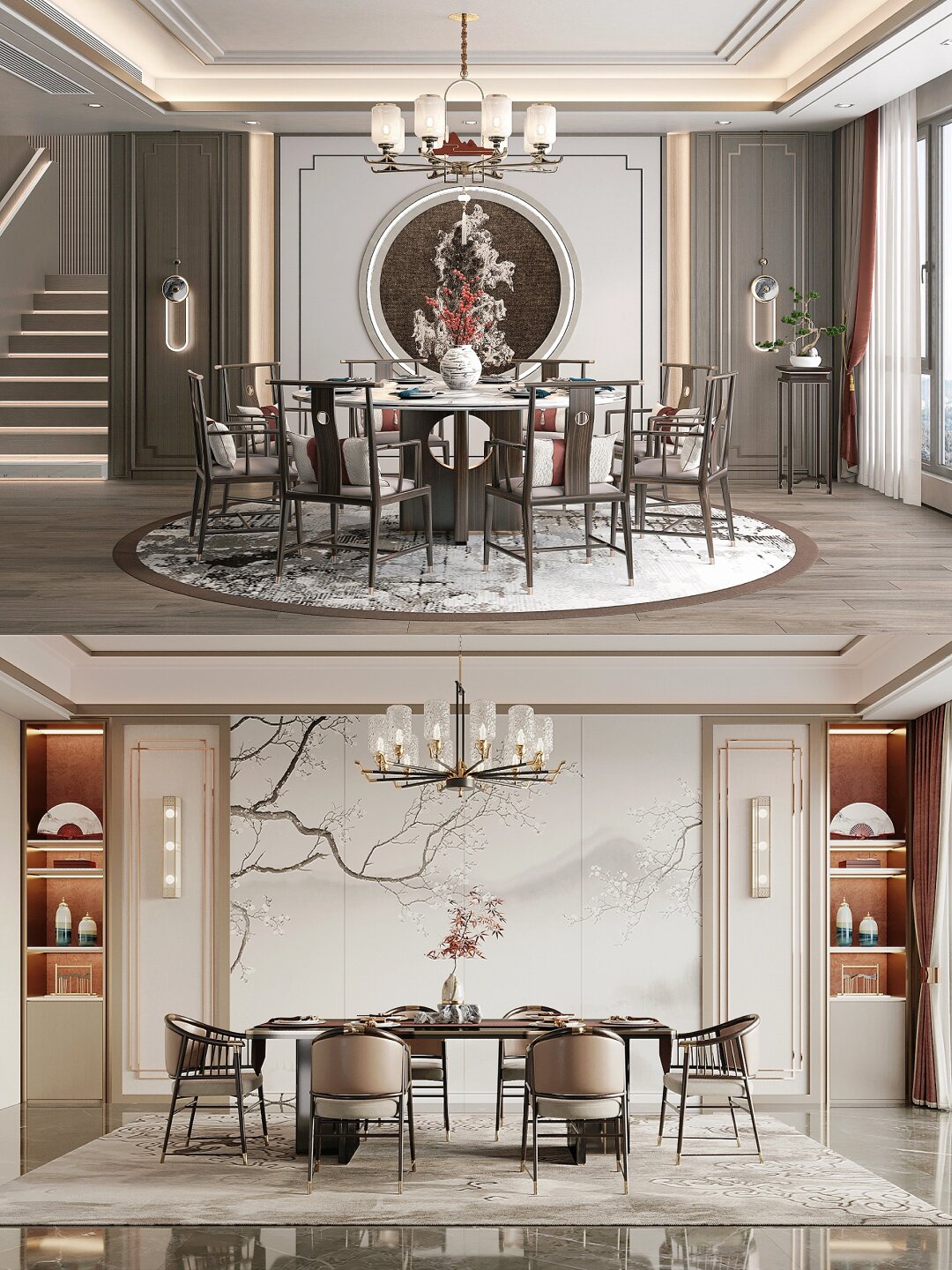 16款新中式餐厅设计  新中式风格将传统与现代完美融合,展现出独特的