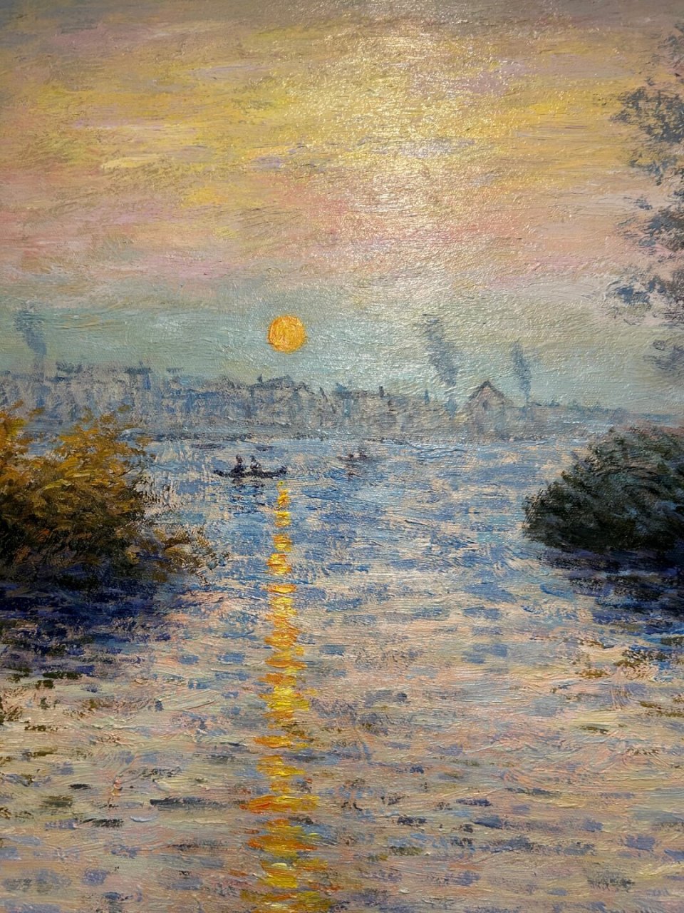 油画莫奈塞纳河上的日落  96纯手绘油画,莫奈塞纳河上的日落,一幅让