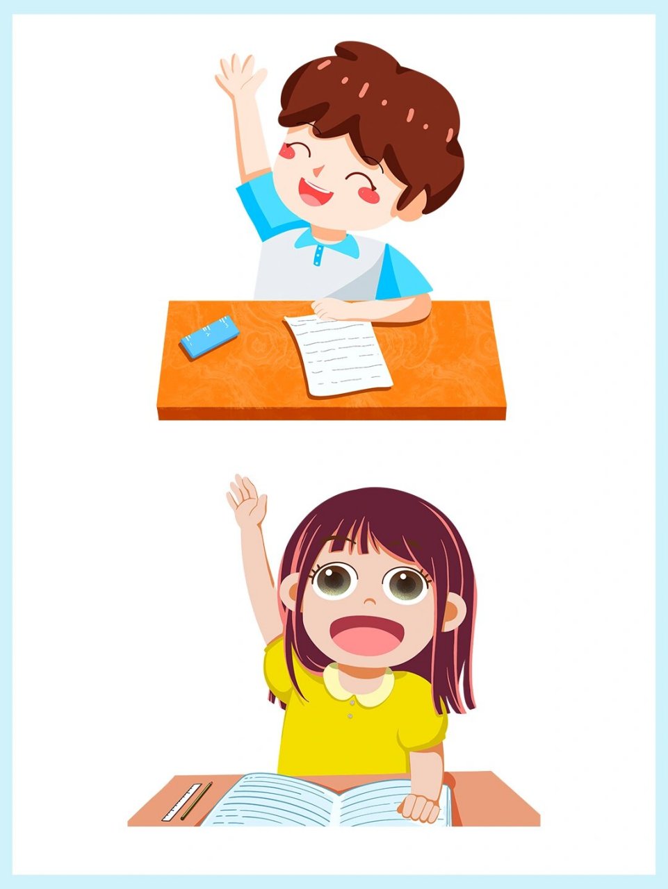 课间举手卡通人物  简直萌化了我的心啊!