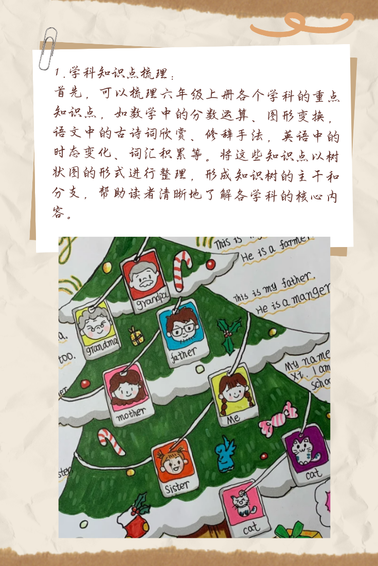 英语知识树手抄报六年级上册内容