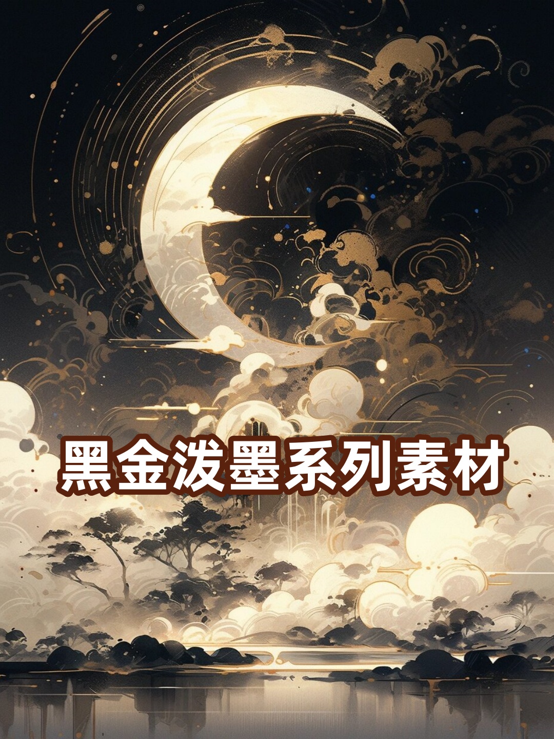 这个黑金泼墨系列素材真的太酷了!