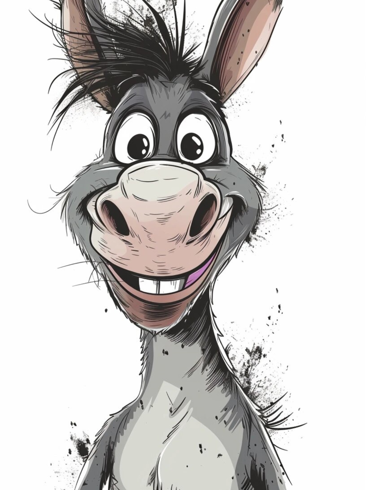 仿佛能摸得到那细腻的触感;它的眼睛炯炯有神,仿佛能洞察卡通驴子图片