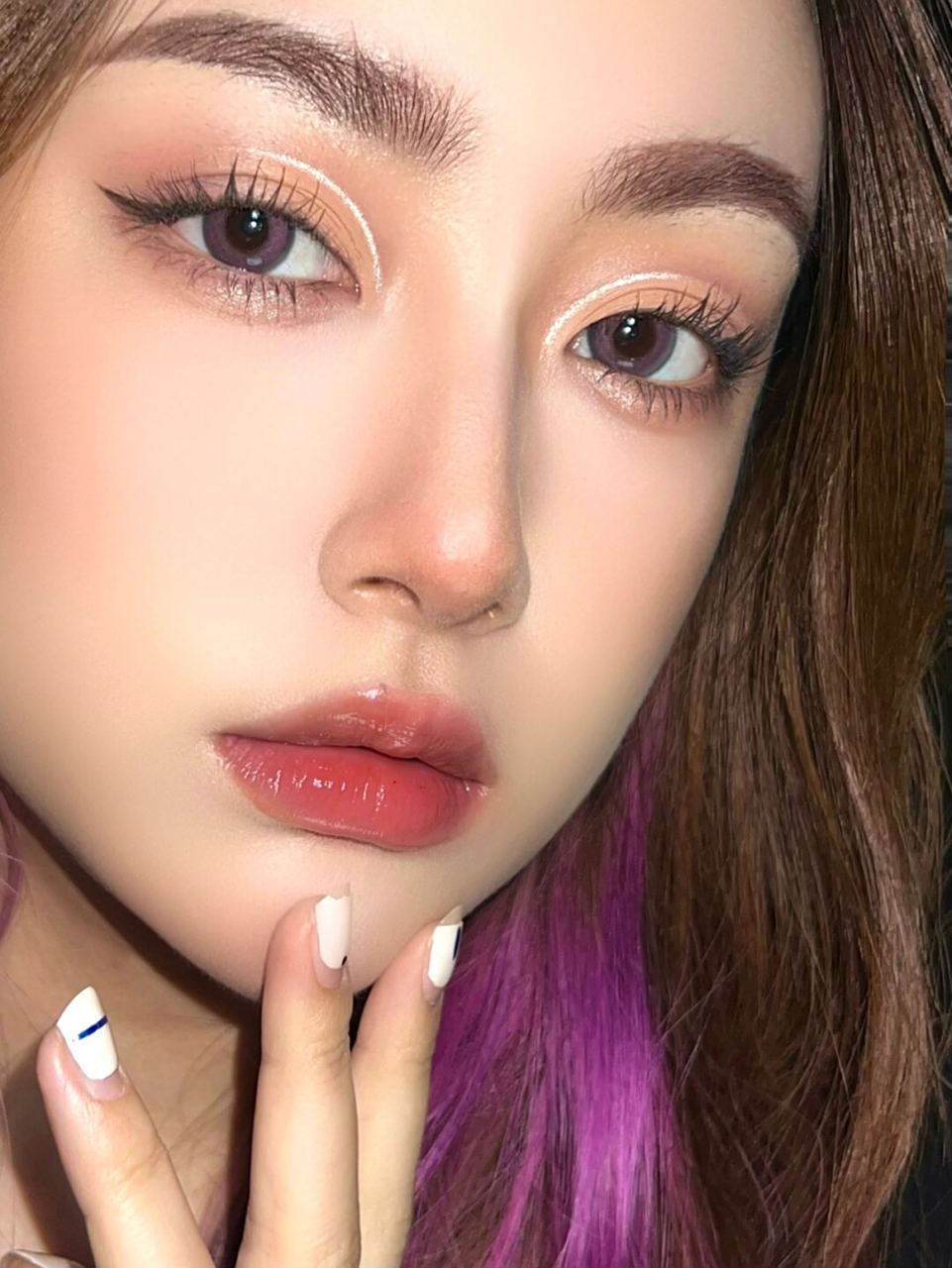 粉杏棕截断式眼妆教程!