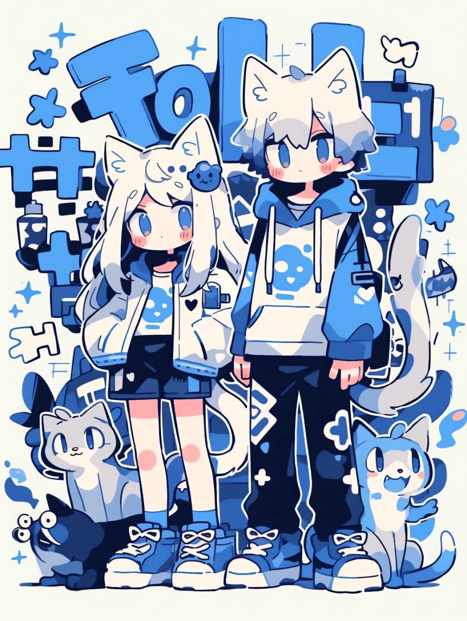 我今天要给大家献上一对超级调皮的猫系小情侣,简直萌化了我的心啊!