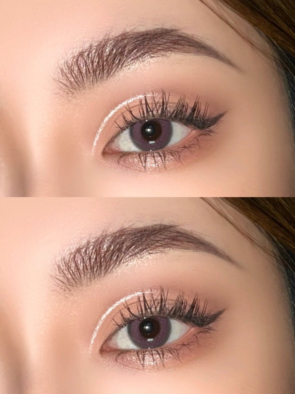 粉杏棕截断式眼妆教程!