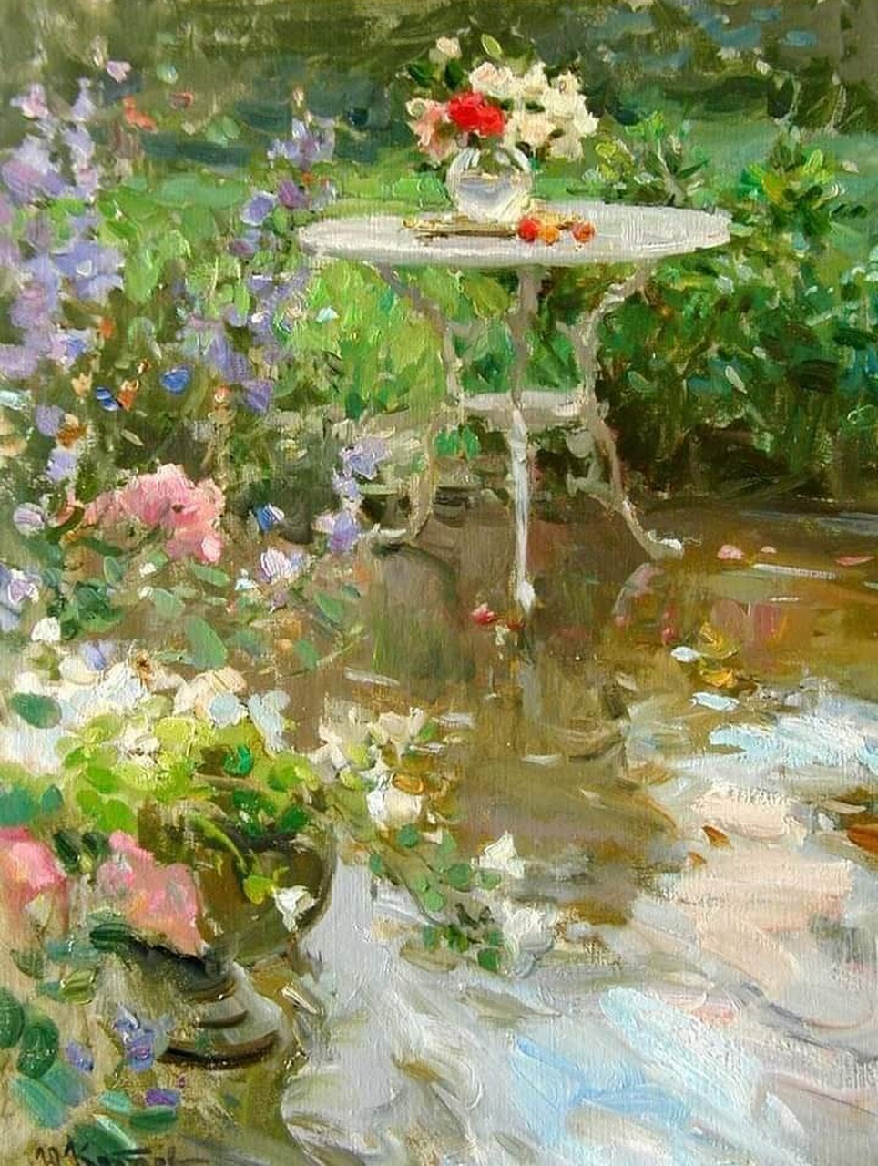 klapouh风景绘画作品欣赏,描绘了森林与田园的惬意生活,色彩明快,场景