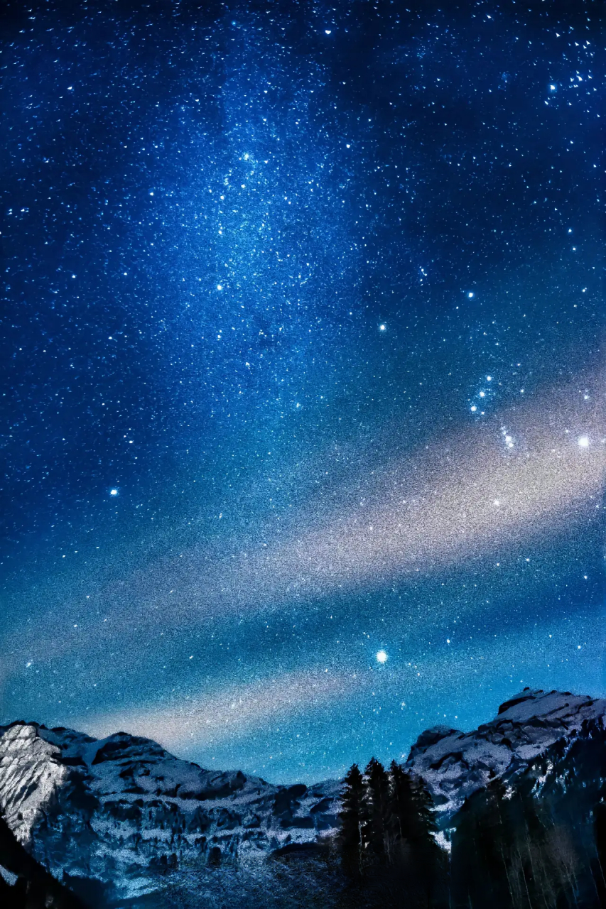 无数颗星星在夜空中闪闪发光,不白点缀着这片天空下的世界,还给它们披