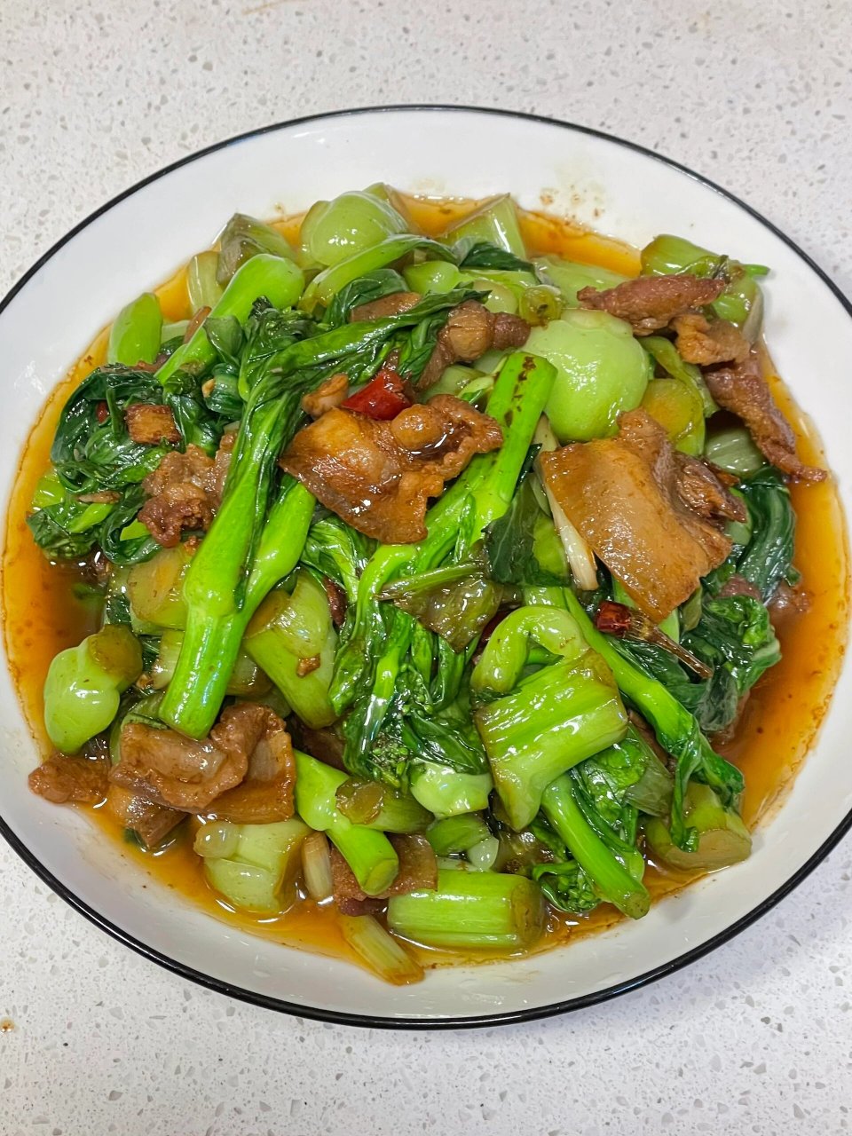 菜苔炒肉图片