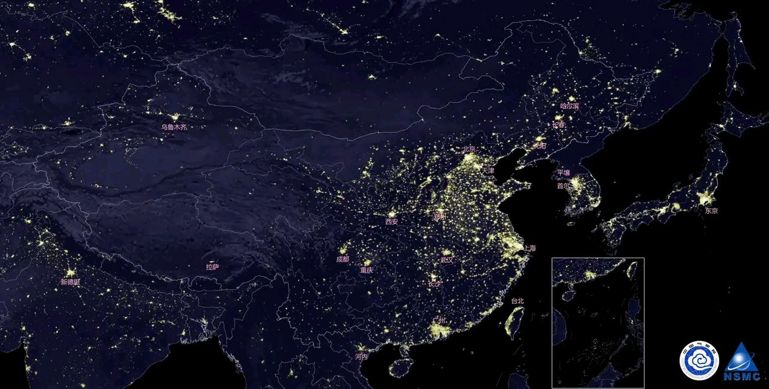 中国卫星拍的世界夜景灯光图曝光了,这下美国的谎言可藏不住了!