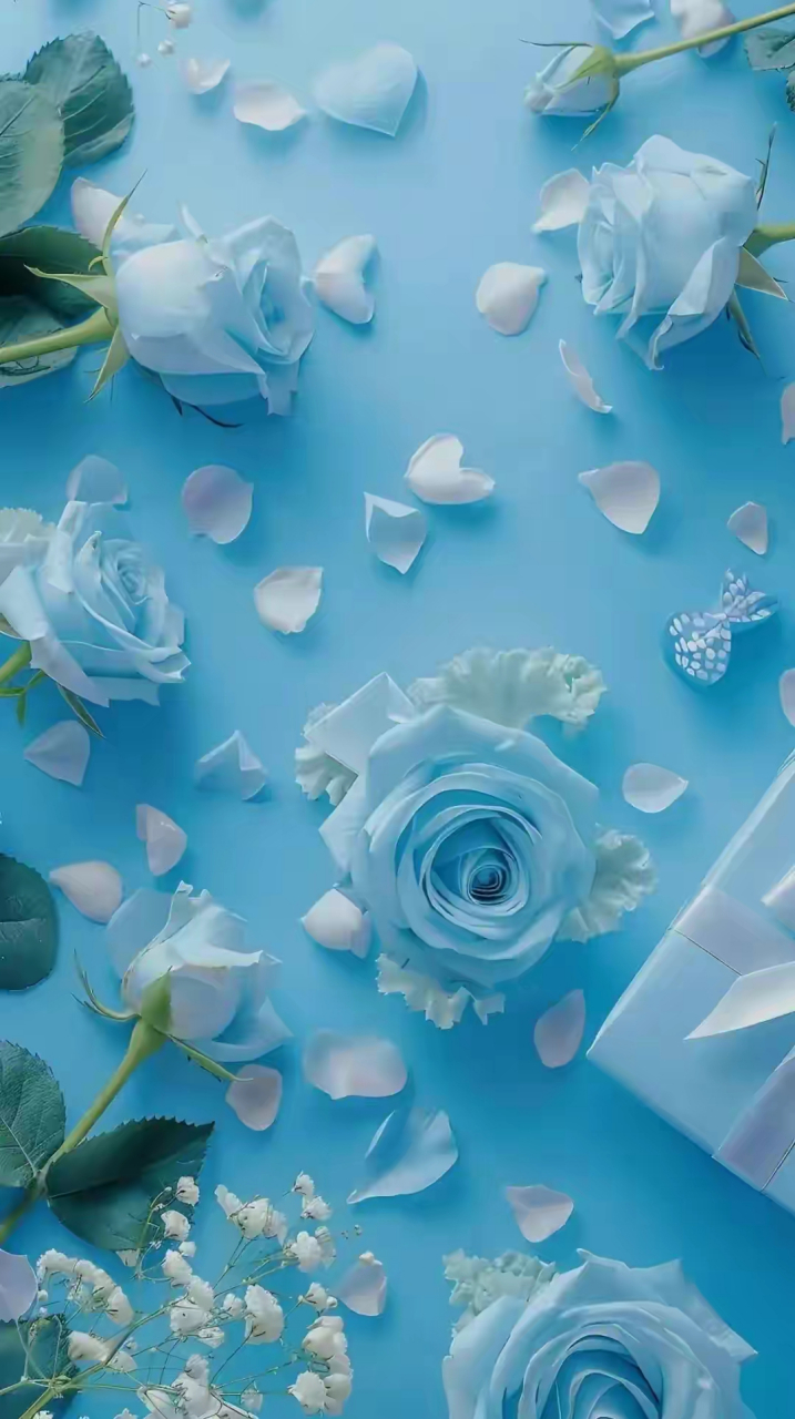 每日壁纸秀～浅蓝色的玫瑰,清新脱俗