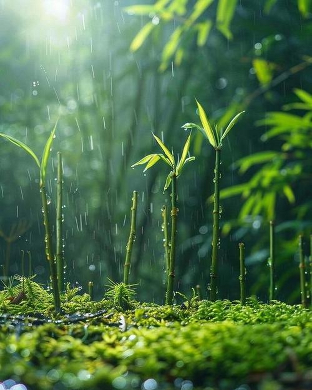 春天雨竹图片图片