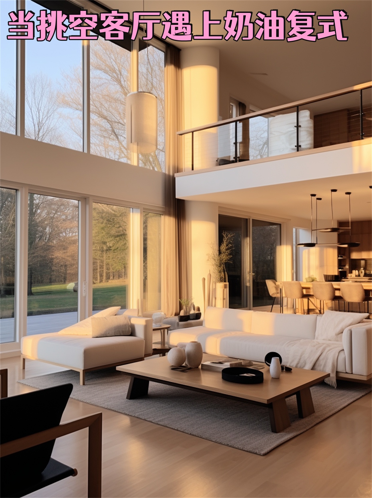 当挑空客厅遇上奶油复式