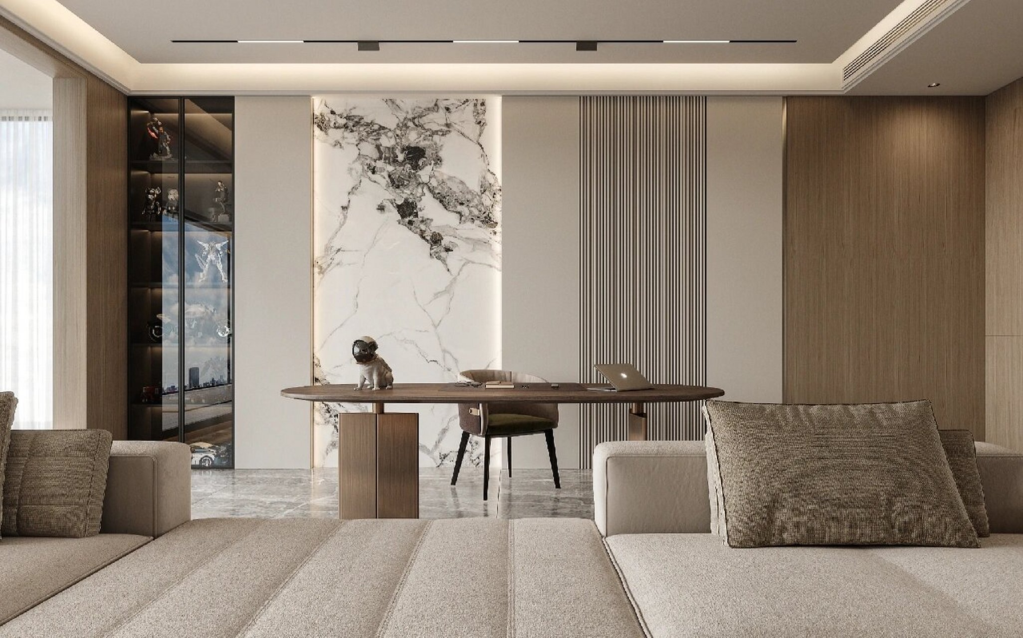 大平层电视墙沙发墙现代轻奢风  客厅电视墙和沙发背景墙的设计既要有