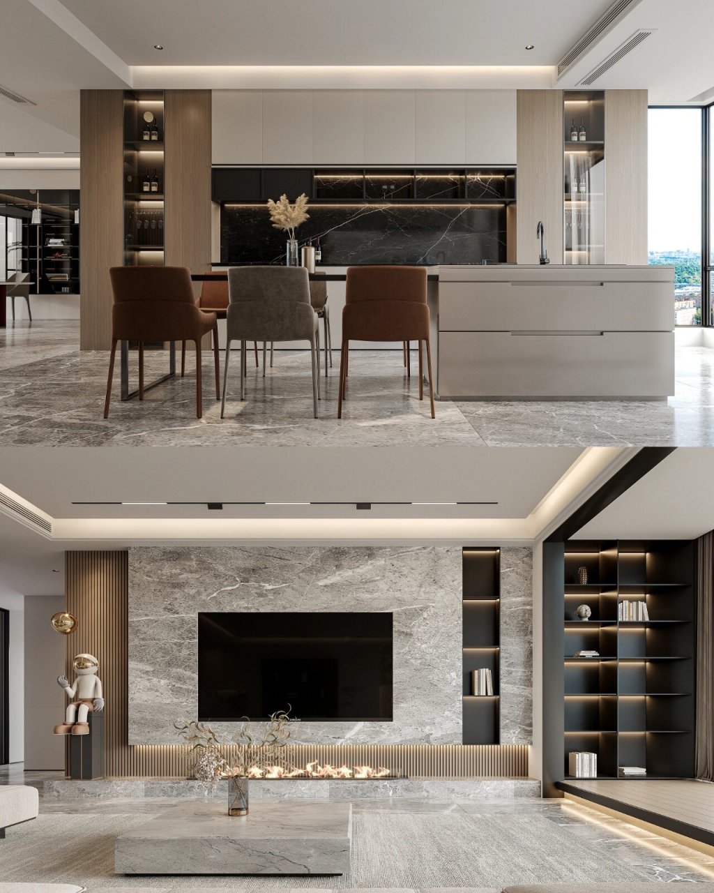 极简轻奢有质感的悬浮电视背景墙  现代轻奢风格带来的美好.