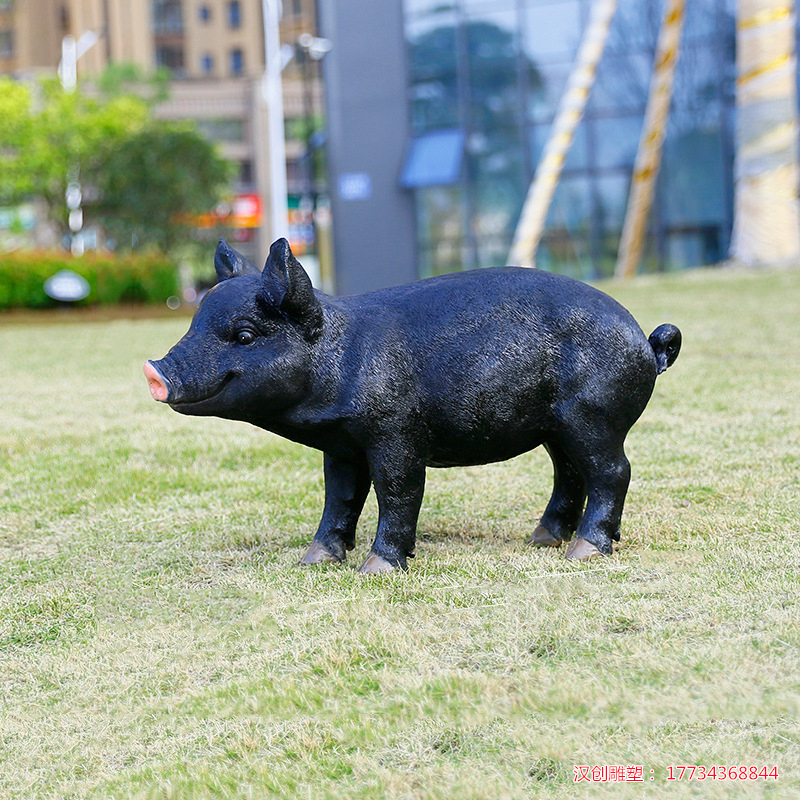 玻璃钢仿真猪雕塑 农场装饰动物摆件