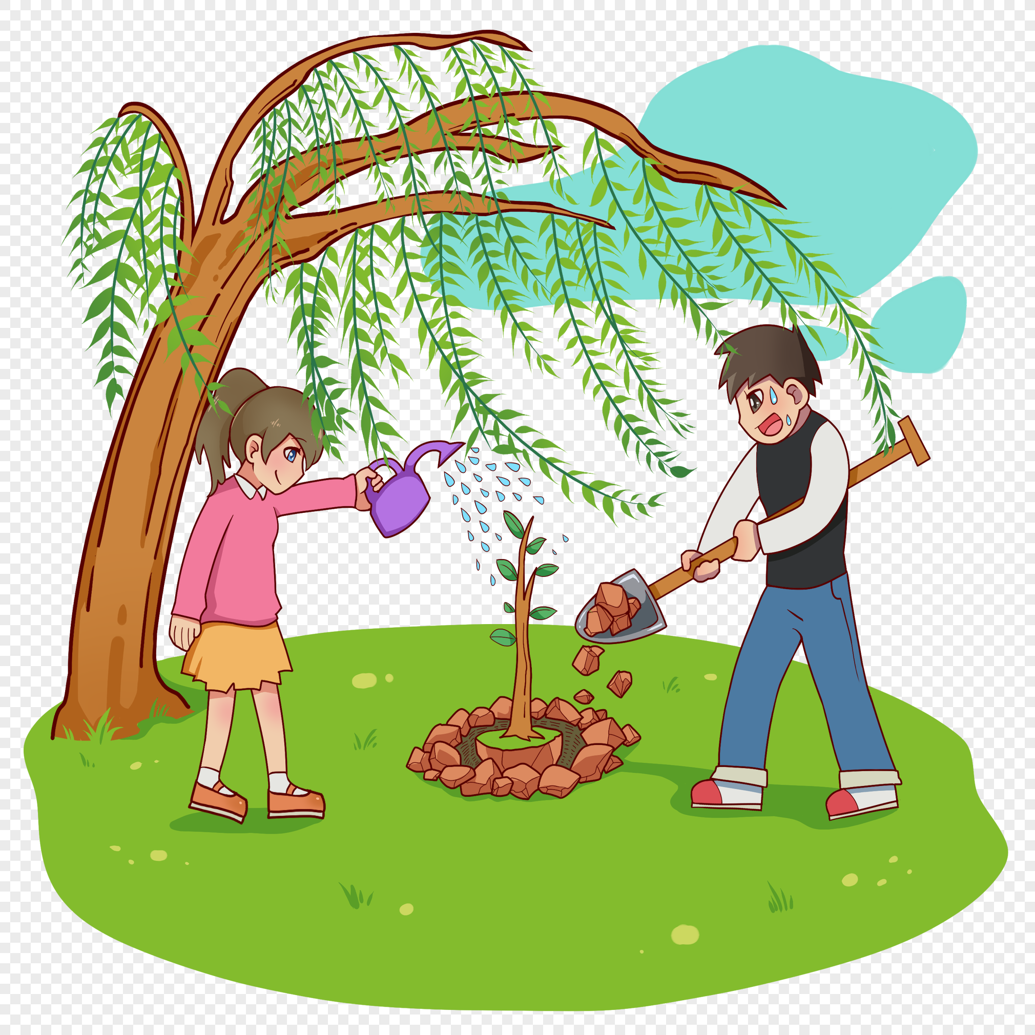 植树节我为你种下了3棵树:一颗白杨树,为你在