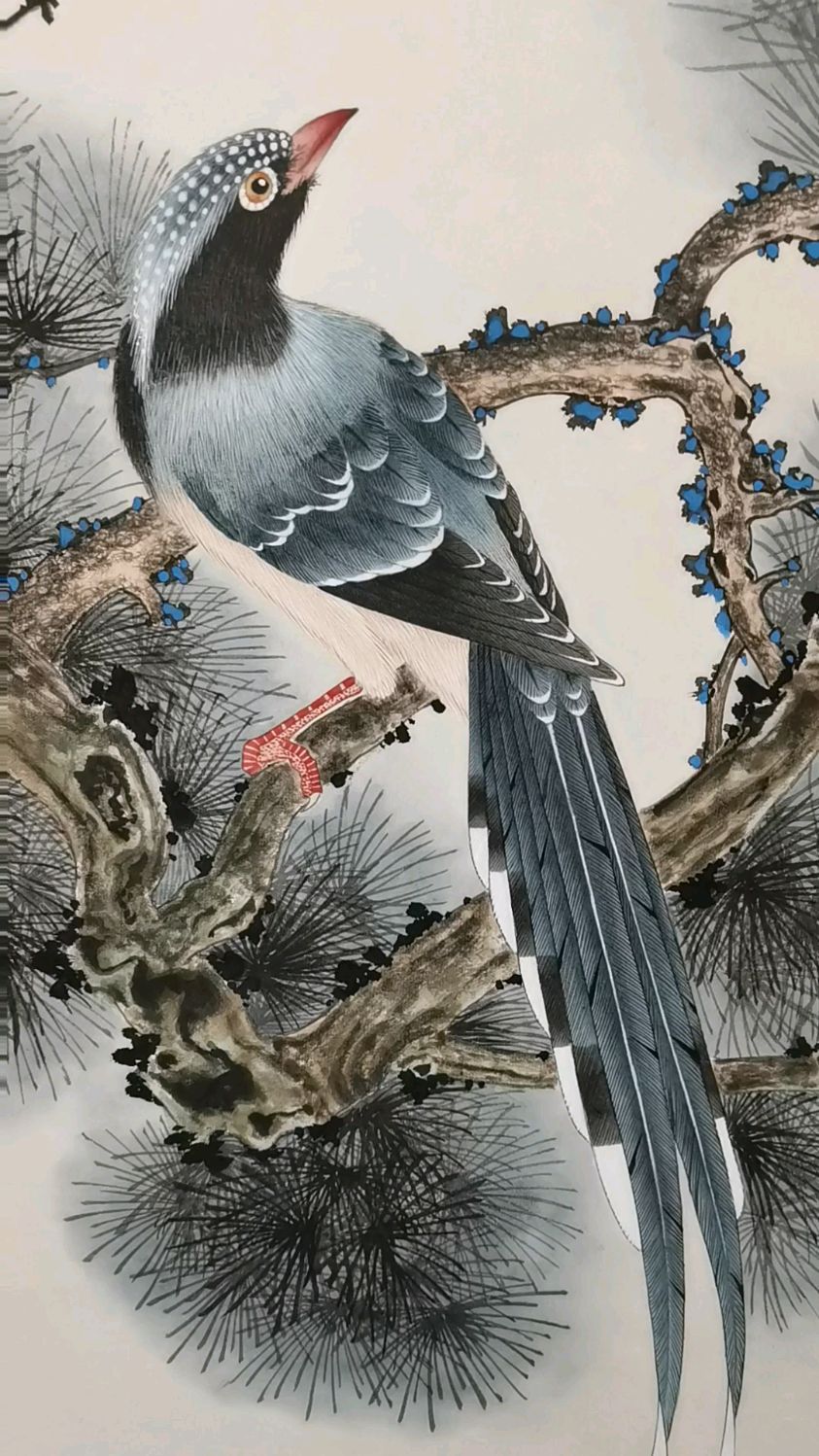 历时三个星期的时间,这幅传统工笔花鸟画终于完成了,清雅娴静