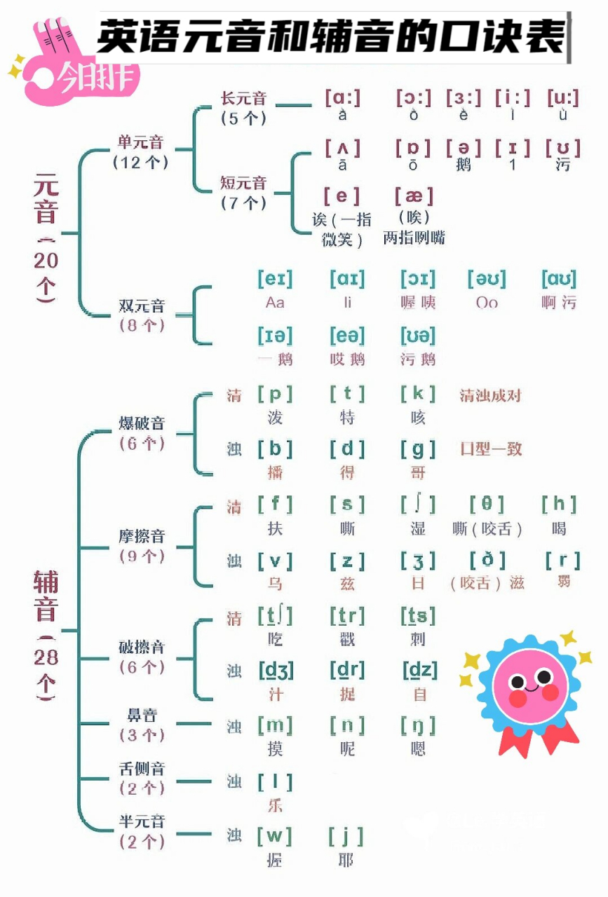 24个辅音音标图片