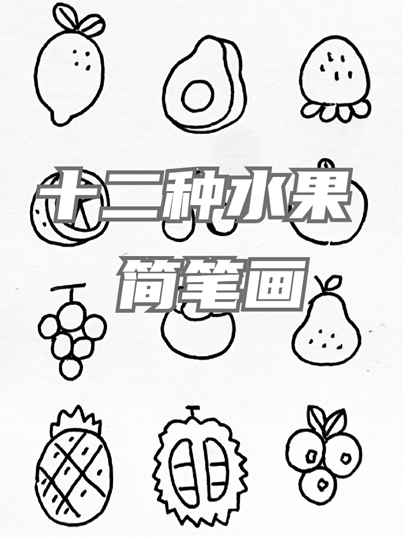 十二种水果简笔画  和妹妹逛完超市回来记录,将下午