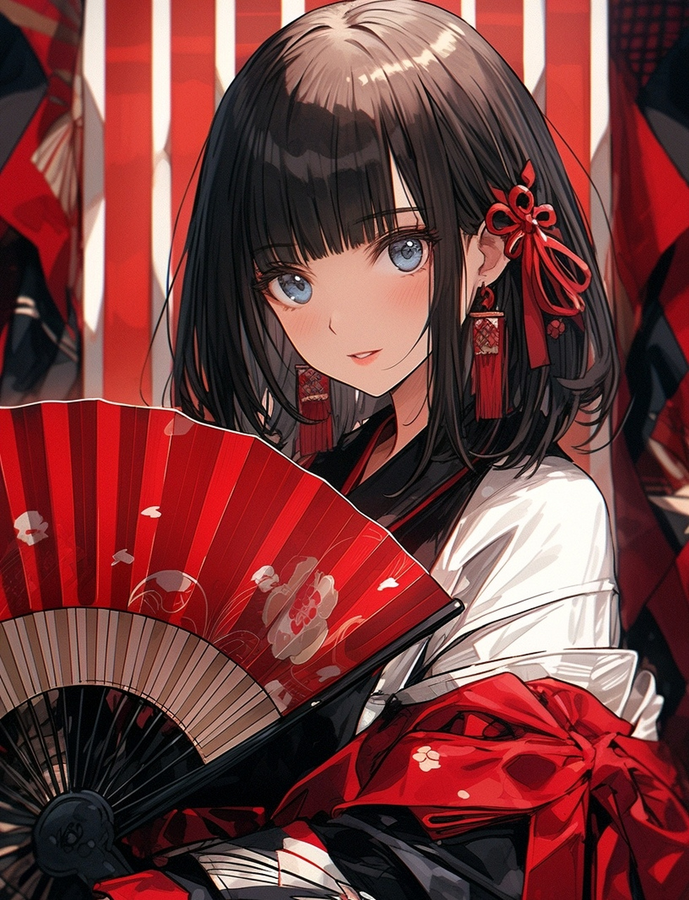 二次元# 动人的黑发少女[温暖]