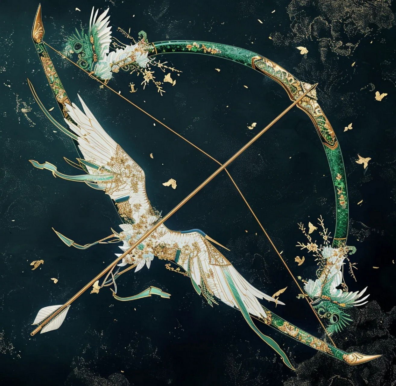 在弓的两端,镶嵌着闪烁着淡蓝色光芒的宝石💎,代表着风元素的力量.