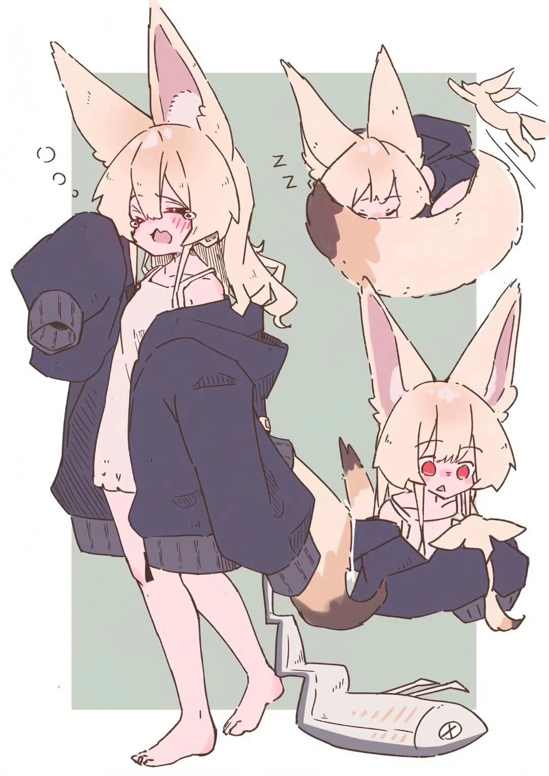 可爱的二次元小狐狸拟人化 .@尔芙的素材分享的动态