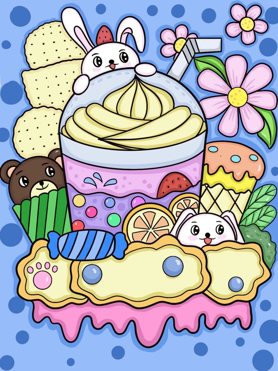 在旁边看着,非常入迷,感觉她对颜色非常感兴趣,她也老爱拿我平板画画