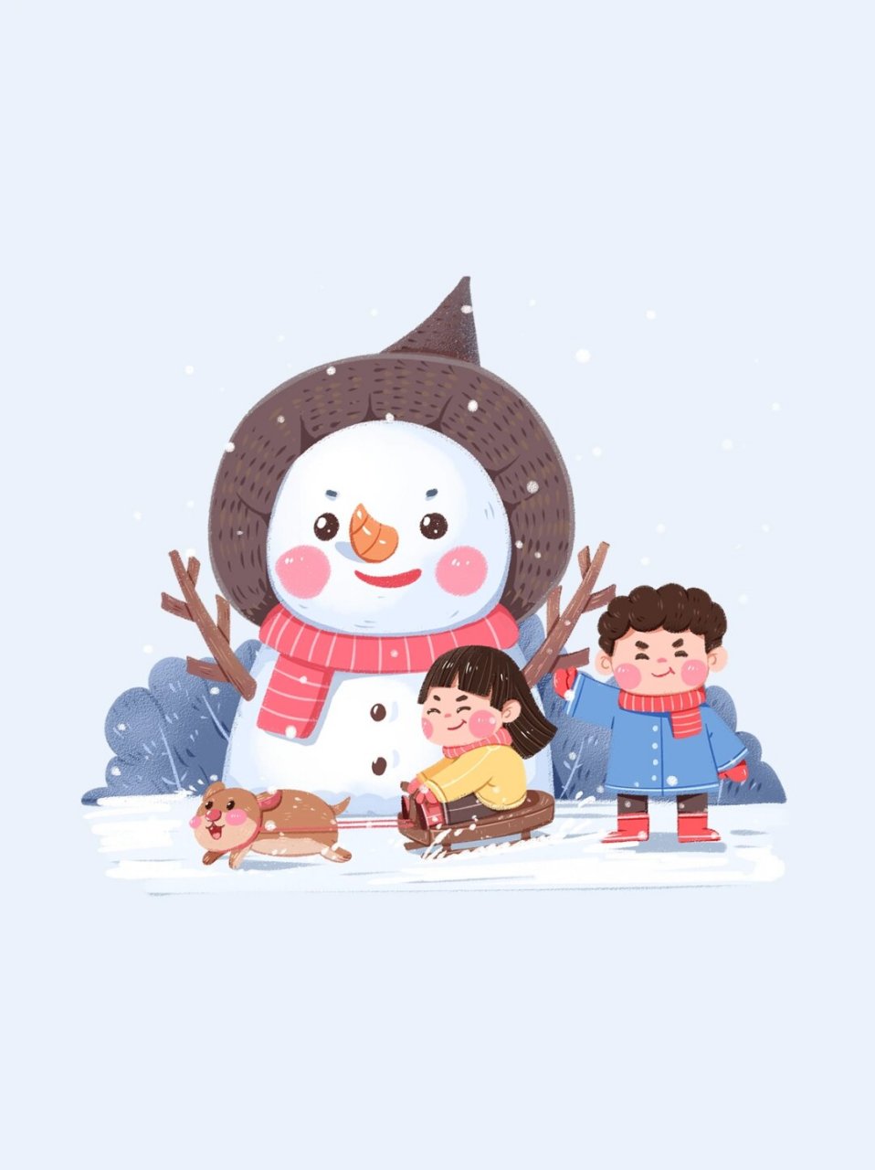 堆雪人插画免抠png素材  小伙伴们,你们是不是也超级期待冬天的到来呀