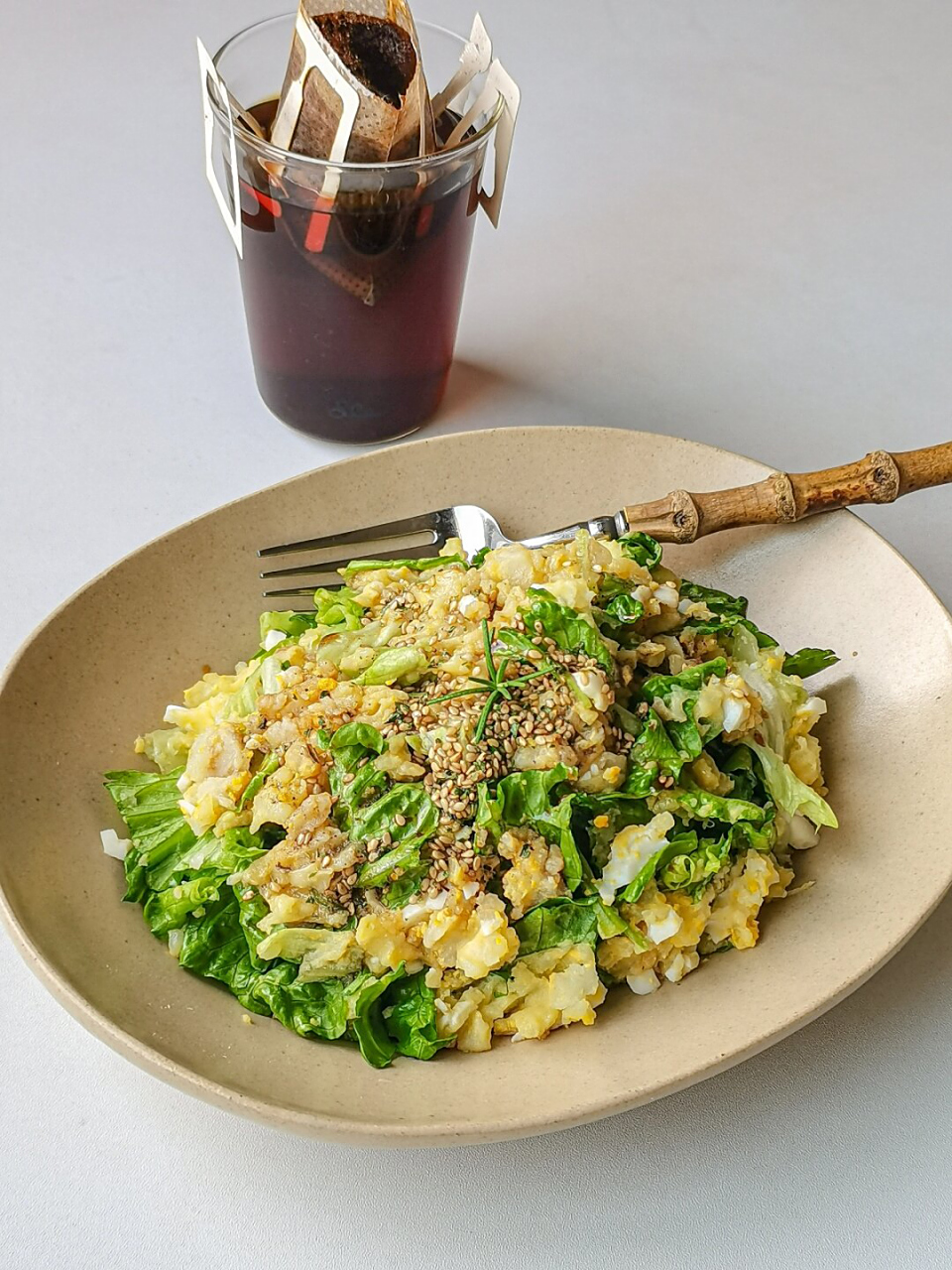 做法超级简单 巨好吃  "适合春天掉秤的沙拉73土豆泥生菜沙拉 只需