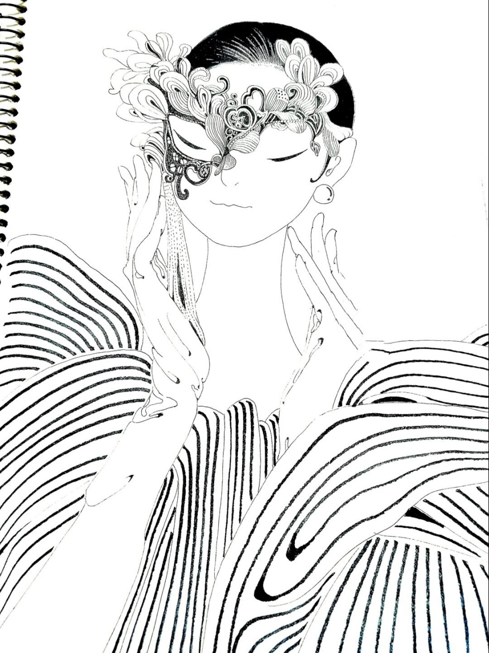 小美好 手绘脸饰面具女孩头像  小美好🌸,一个手绘脸饰面具女孩头像