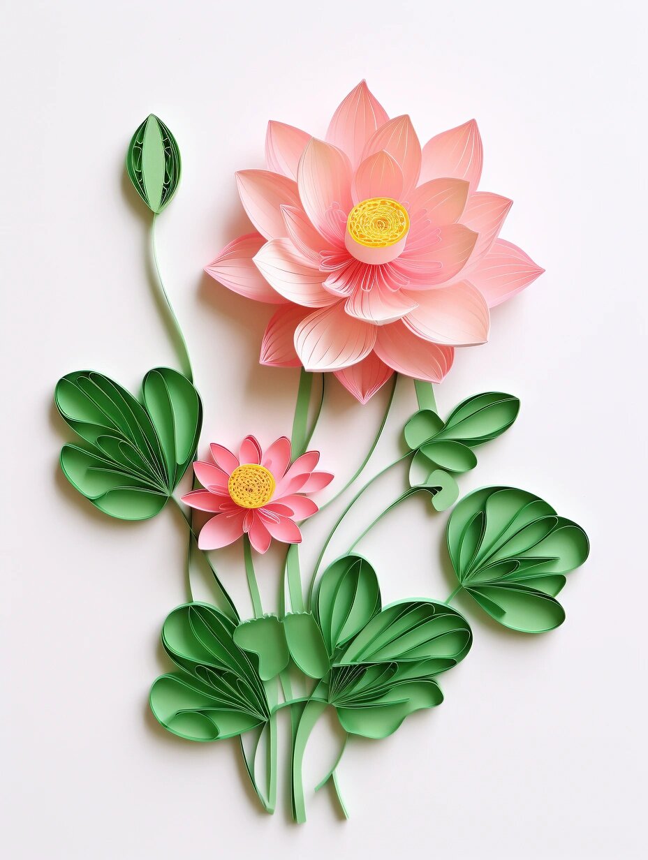 衍纸 漂亮的荷  荷花,那独特的身姿和气质,总是让我为之倾倒.