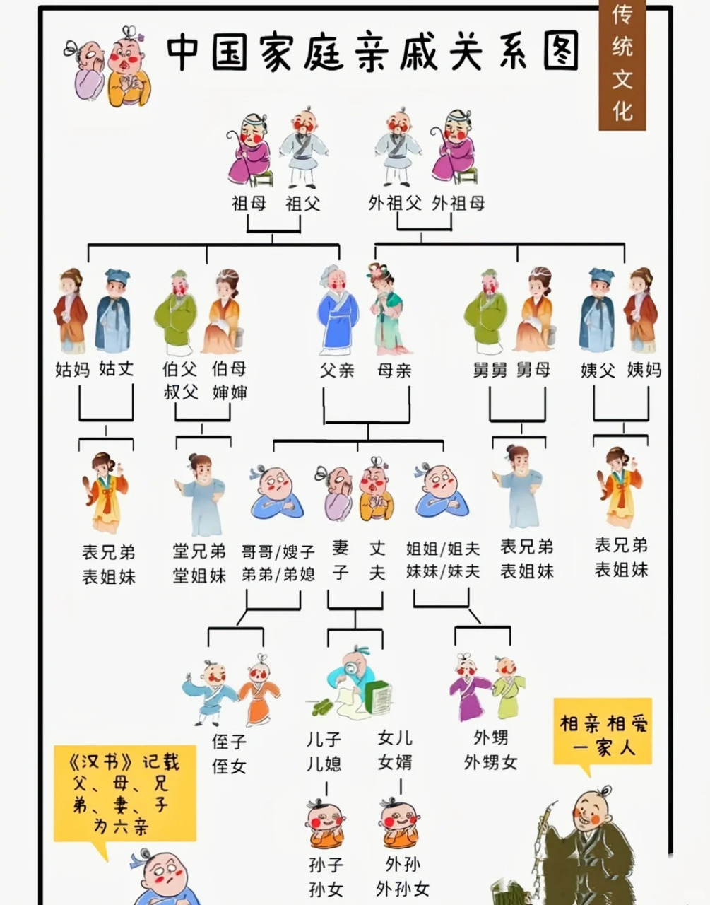 家庭亲戚关系结构图#亲戚称呼关系# #亲戚关系图