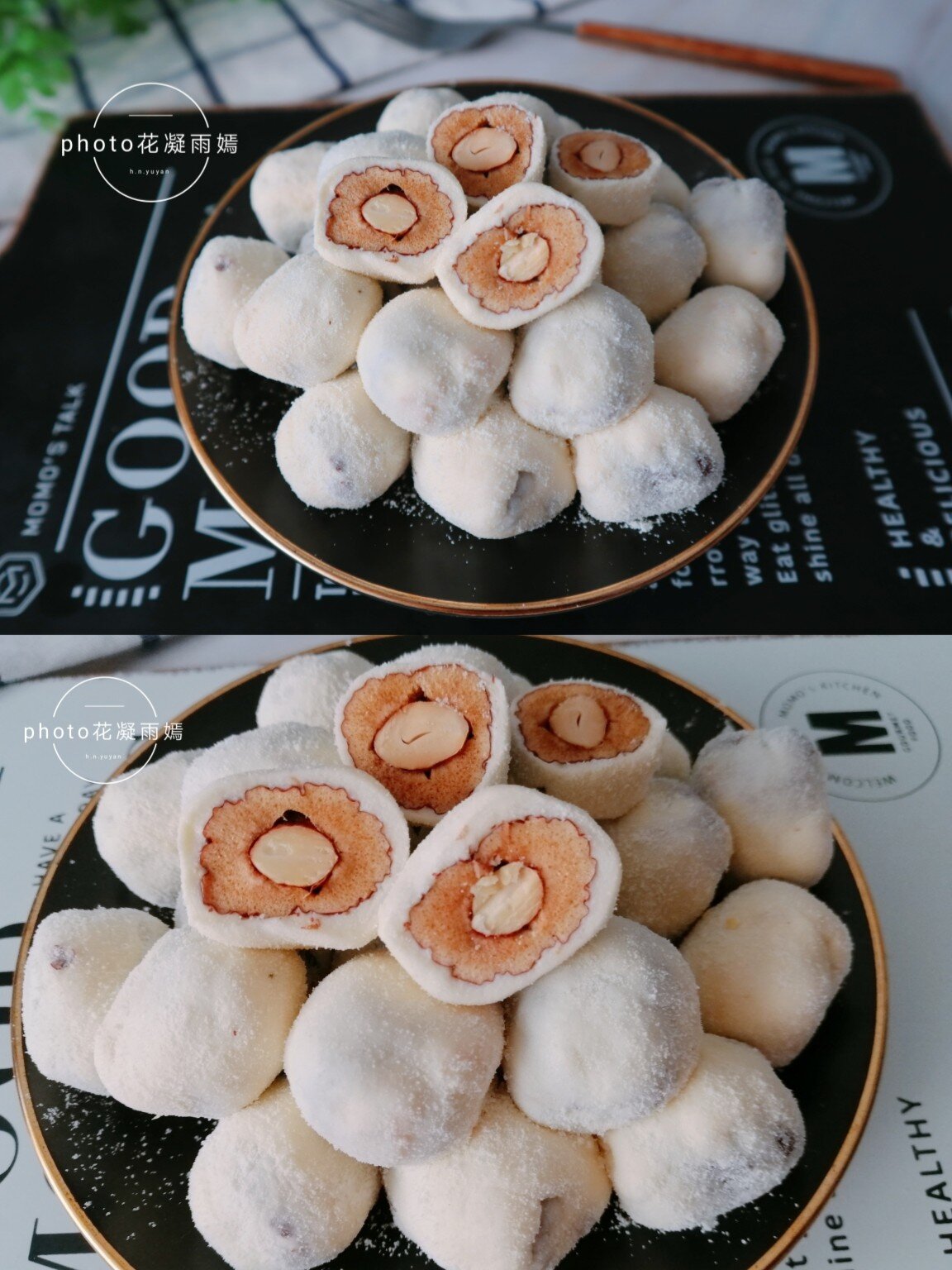 食材:红枣36颗,巴旦木36个,黄油20克,棉花糖150克,奶粉35克  做法