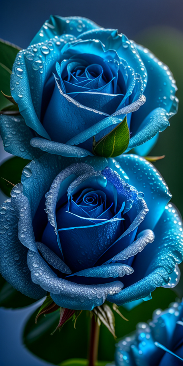 冰蓝色玫瑰,这一独特的色彩组合,宛如寒冬中的一抹清凉,令人心驰神往.