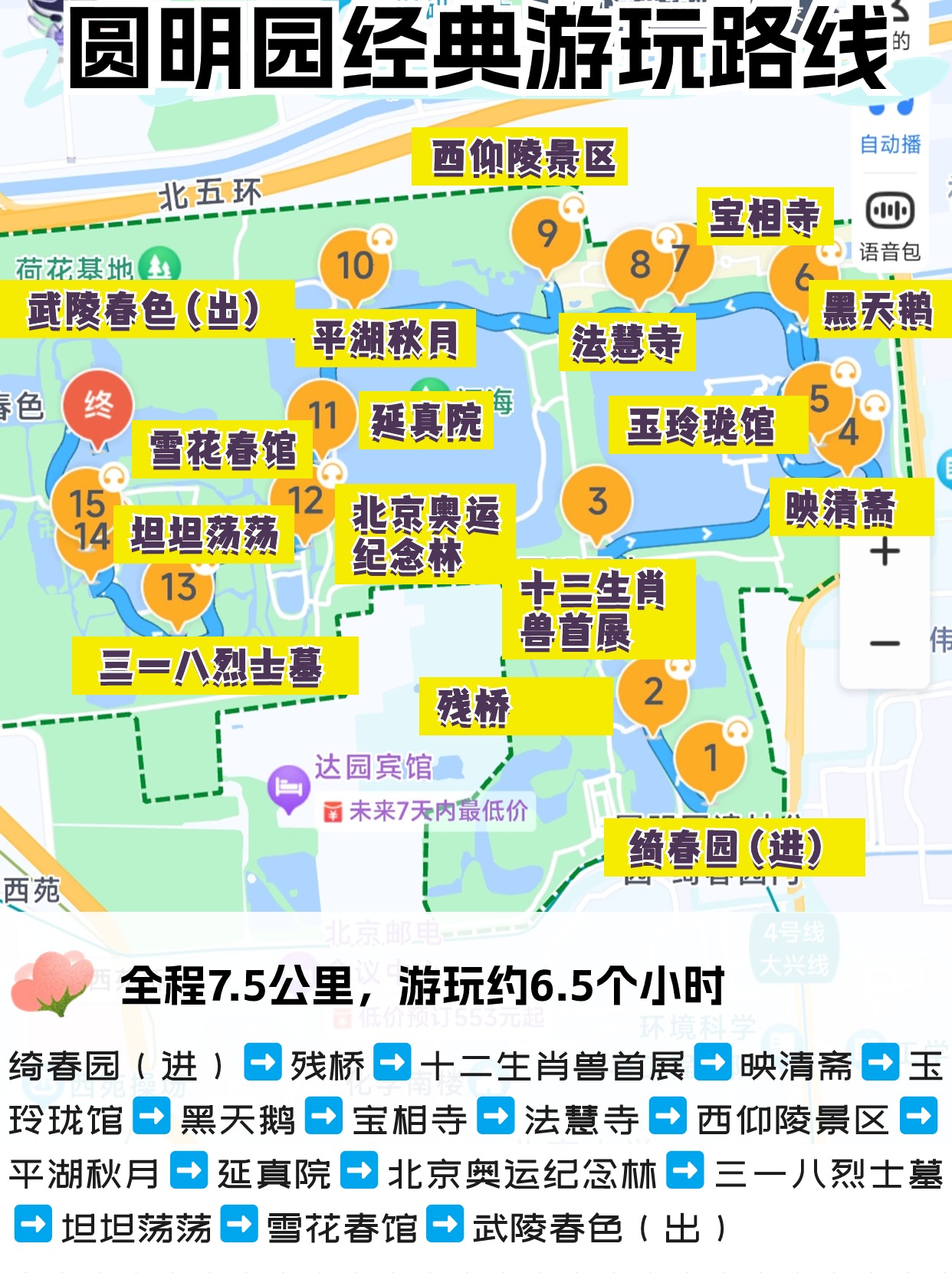 北京圆明园这些游玩路线你知道吗?北京圆明园可以寄存行李的地方