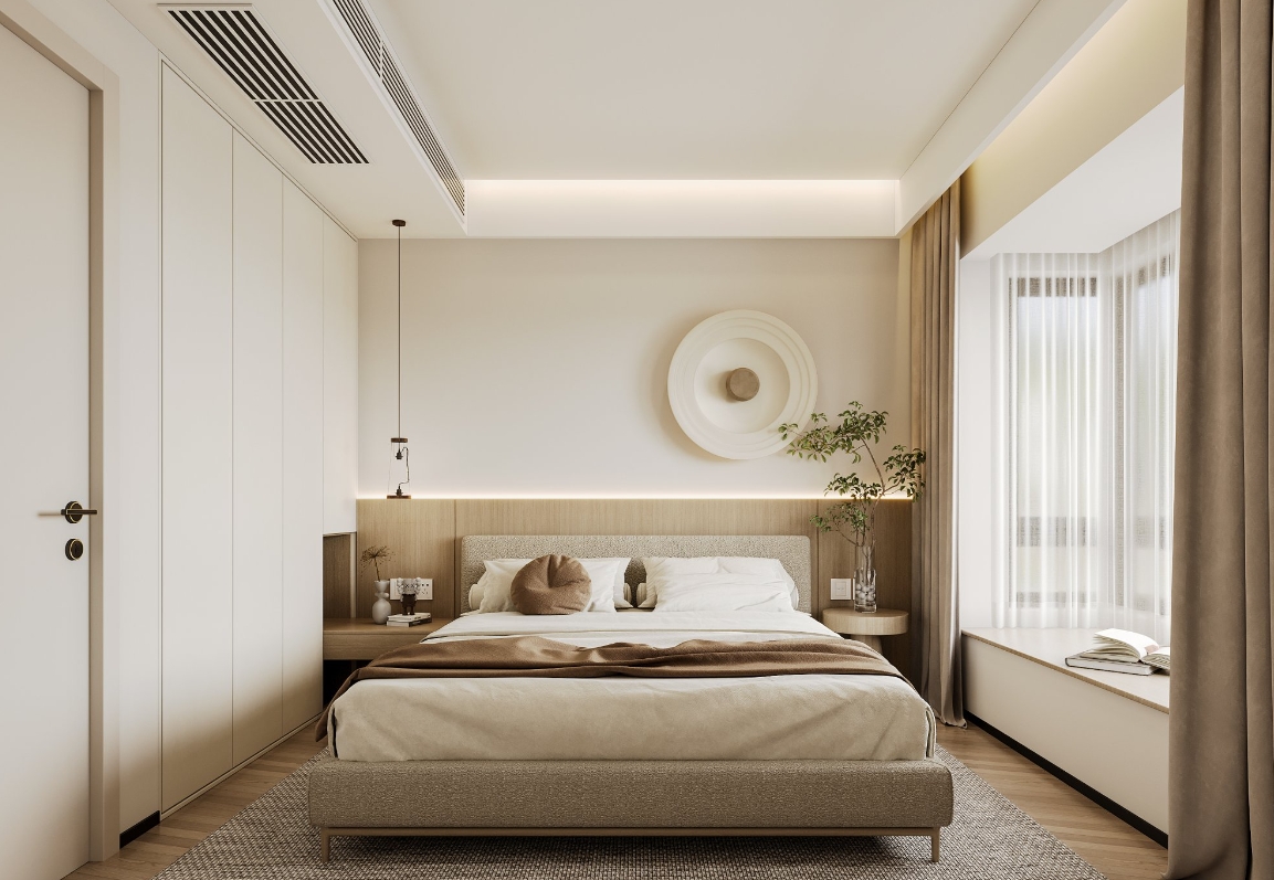 临沂百纳易筑装饰:中海熙园128平奶油风效果图