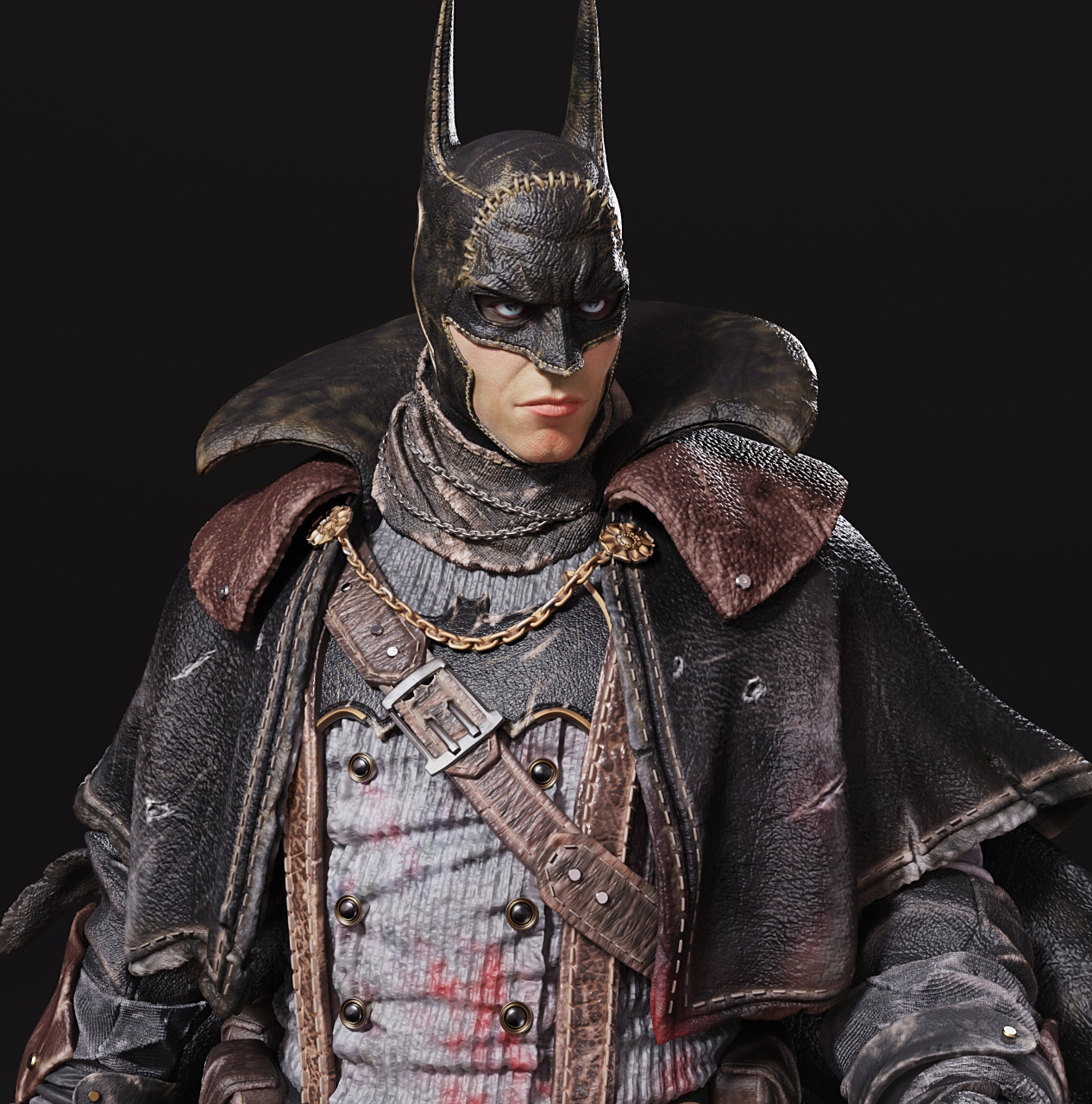 建模欣赏:哥谭蝙蝠侠,展现了复古风格蝙蝠战衣, 建模师victor prado.
