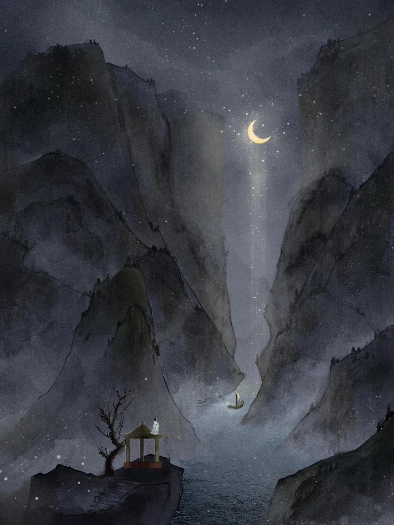 唐·金地藏《送童子下山》好去不须频下泪,老僧相伴有烟霞.