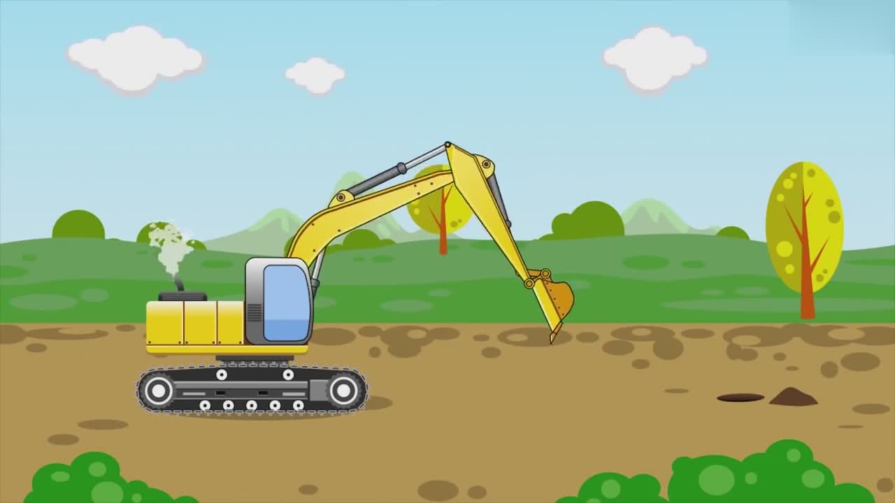 挖土机动画片挖掘机图片