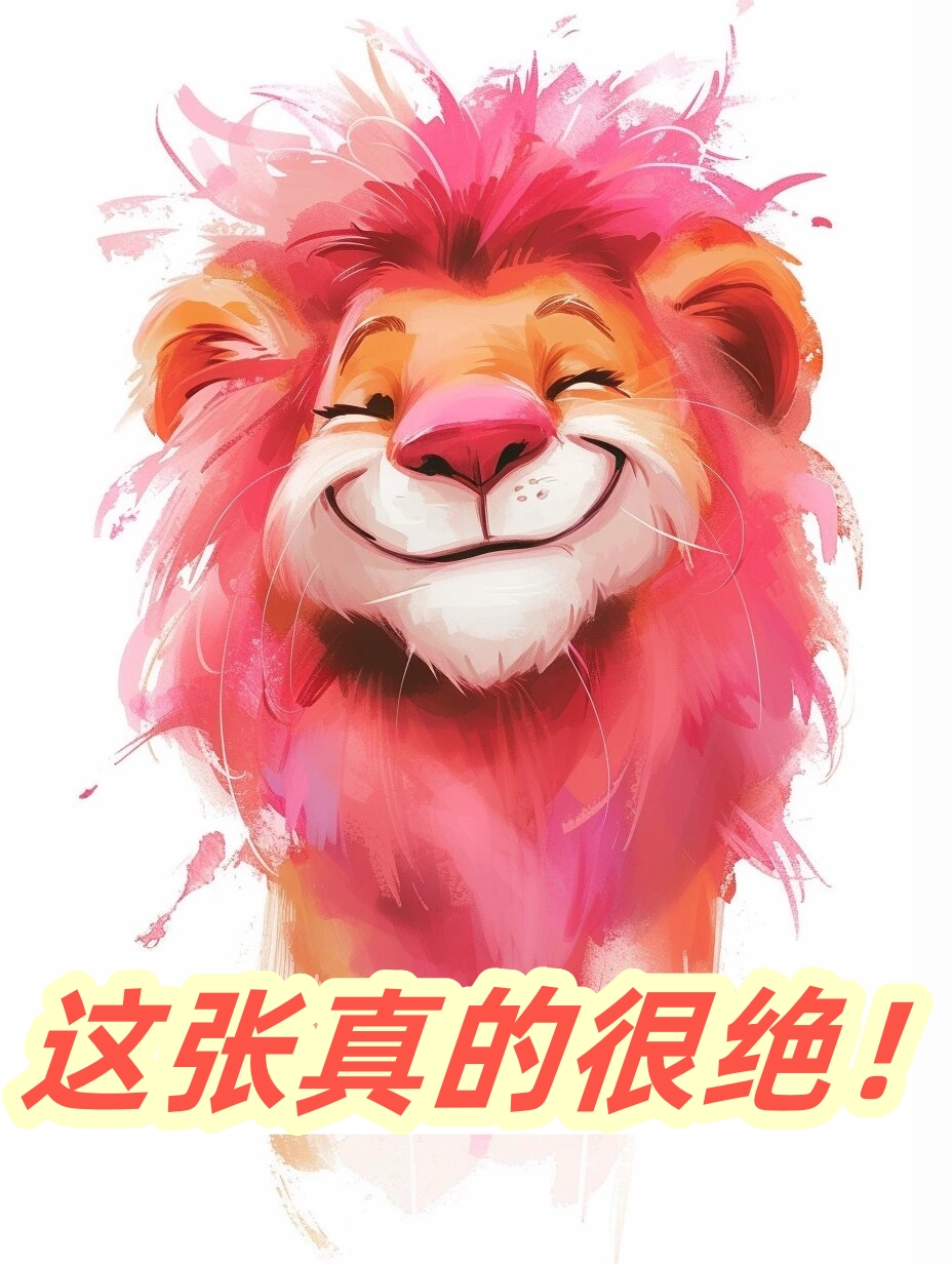 今天无事来画了几张小狮子 哇,这张粉色小狮子的涂鸦简直是可爱到