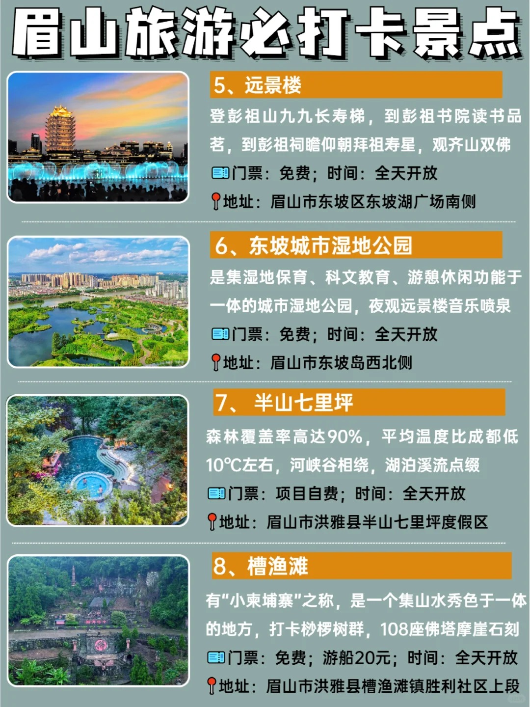 眉山市旅游景点有哪些