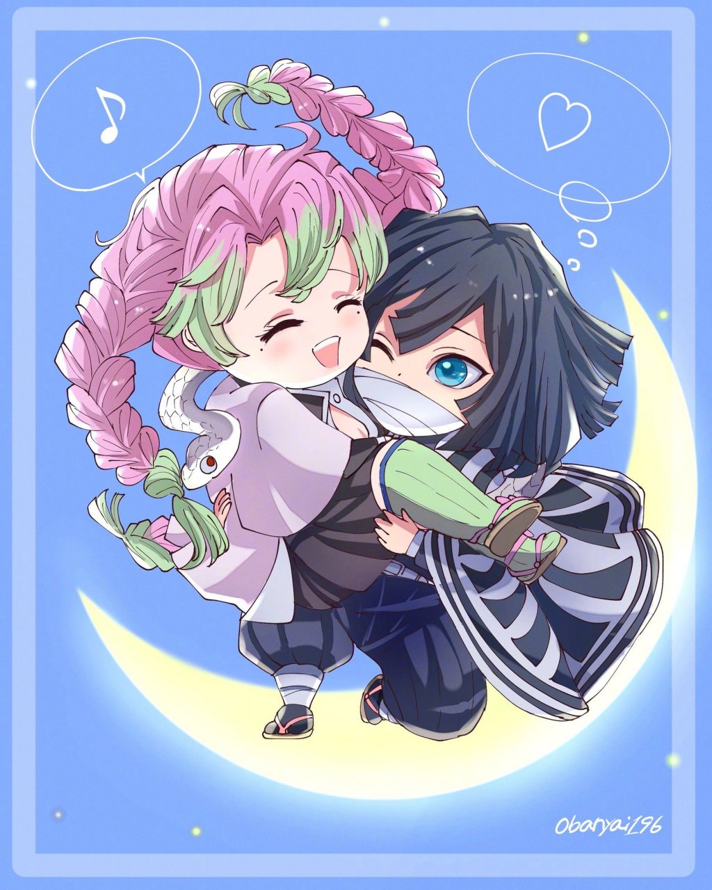 鬼灭之刃# 蛇柱和恋柱的公主抱,这也太可爱了吧!